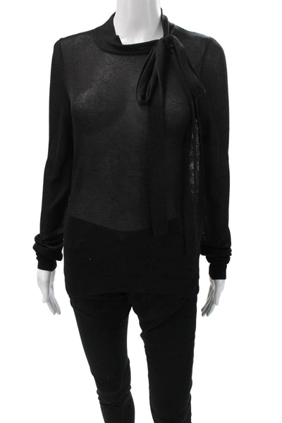 Zara Knit Women Black Viscose High Neck Pullover Sweater Long Sleeve Size S