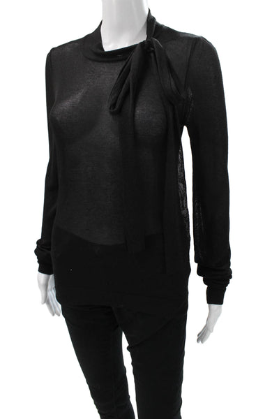 Zara Knit Women Black Viscose High Neck Pullover Sweater Long Sleeve Size S