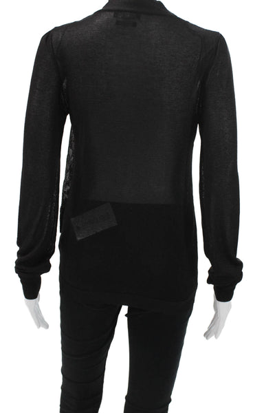 Zara Knit Women Black Viscose High Neck Pullover Sweater Long Sleeve Size S
