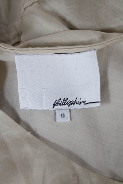 3.1 Phillip Lim Womens Beige Sleeveless Basic Blouse Round Neck Size 0