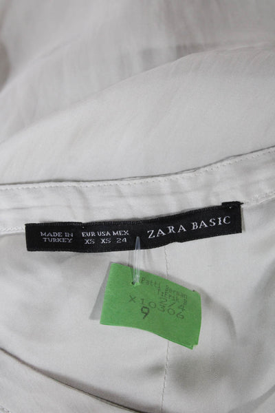Zara Basic Women Ivory Cowl Neck Tunic Long Sleeve Polyester Size XS