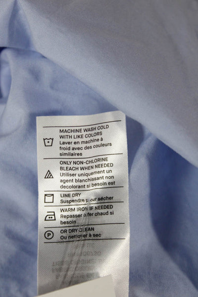 Vince Womens Collared Cotton Long Sleeve Basic Button-Up Blue Size 2XS