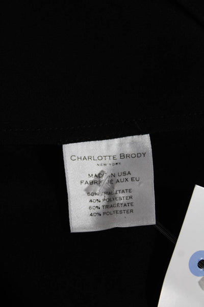 Charlotte Brody Womens A-Line Black Knee Length Long Sleeve Dress Size XS