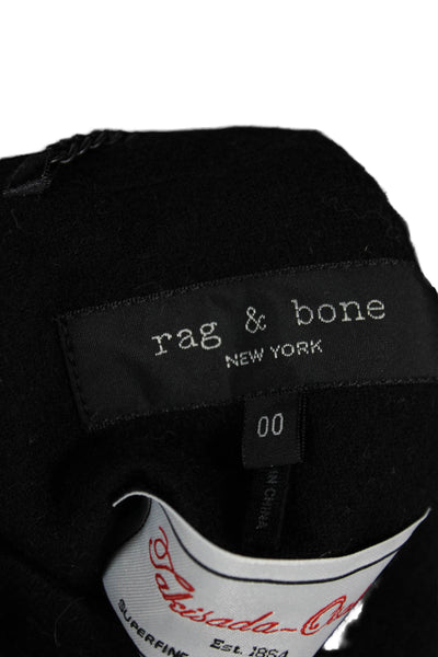 Rag & Bone Women Basic Wool Jacket Black Button Size 00