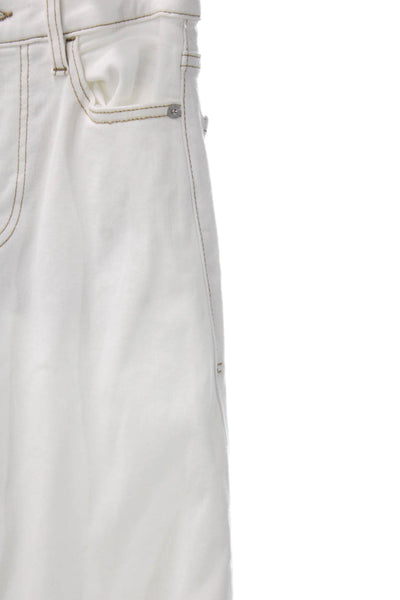 Frame Womens Wide Leg Jeans White High Rise Cotton 27in Size 23