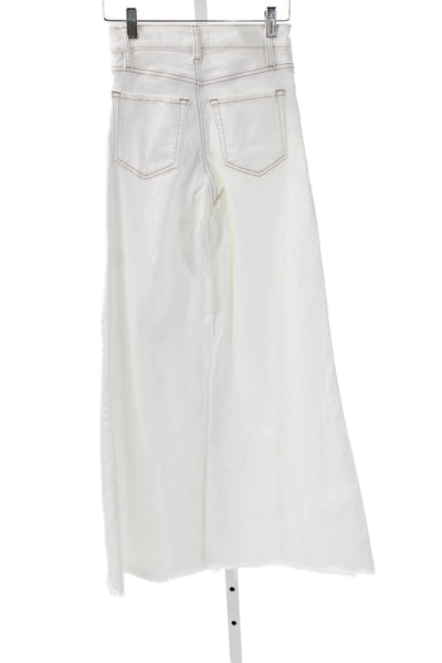 Frame Womens Wide Leg Jeans White High Rise Cotton 27in Size 23