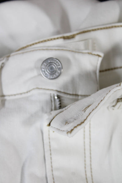 Frame Womens Wide Leg Jeans White High Rise Cotton 27in Size 23