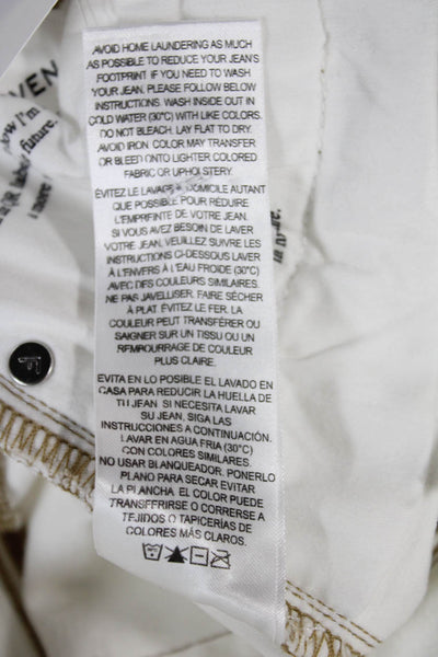 Frame Womens Wide Leg Jeans White High Rise Cotton 27in Size 23