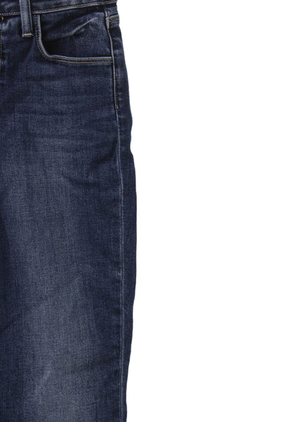 L'Agence Womens Cropped Mid Rise Jeans Blue Button Cotton Blend Size 23
