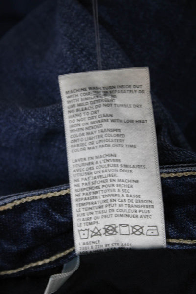 L'Agence Womens Cropped Mid Rise Jeans Blue Button Cotton Blend Size 23
