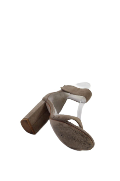Jeffrey Campbell Womens Suede Ankle Strap Heels Lindsay Shoes Taupe Size 5M
