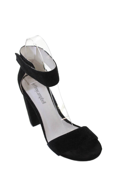 Jeffrey Campbell Womens Suede Ankle Strap Heels Lindsay Shoes Black Size 5M