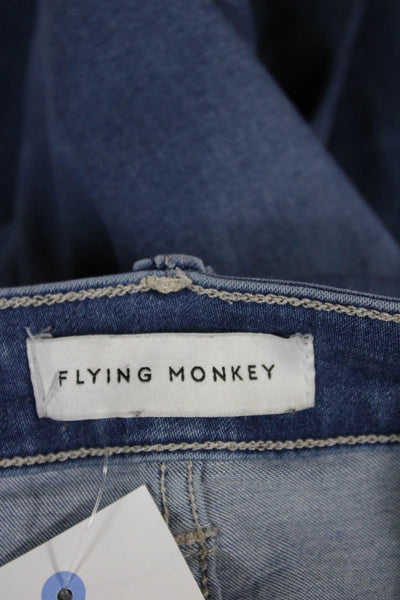 Flying Monkey Women Skinny High Rise Jeans Blue Cotton Button Fly Size 25