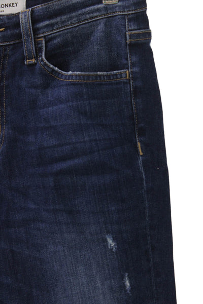 Flying Monkey Womens Skinny Jeans Blue High Rise Cotton Blend Size 25