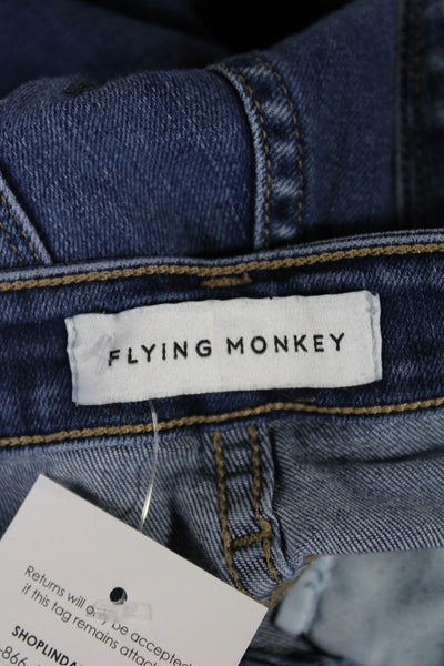 Flying Monkey Women Skinny Jeans Blue High Rise Button Size 24