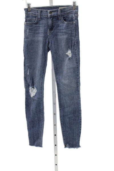 Pistola Women Skinny High Rise Jeans Blue Cotton Button Size 24