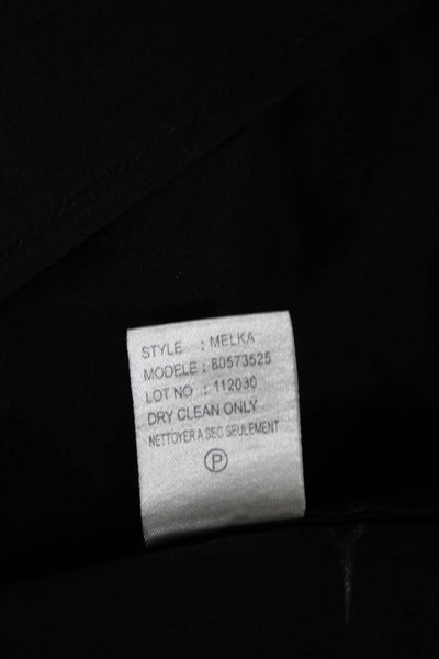 Theory Womens Black Linen Blend Boat Neck Short Sleeve Basic Blouse Size S