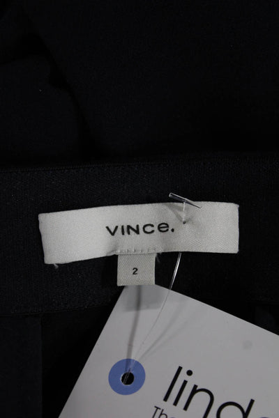 Vince Womens Cropped Black Cotton Pants Zip Size 2