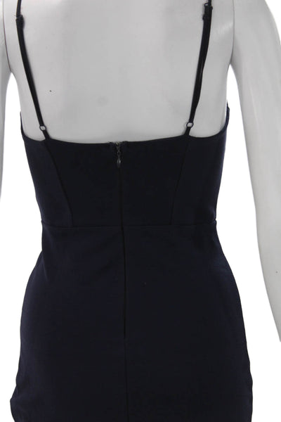 ASTR Womens Bodycon Mini Dress Blue Square Neck Rayon Sleeveless Size S