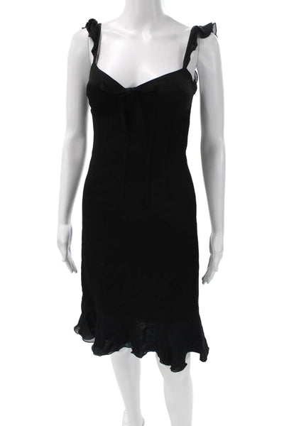 Moschino Women Sheath Dress Black Sleeveless Sweetheart Acetate Blend Size 4