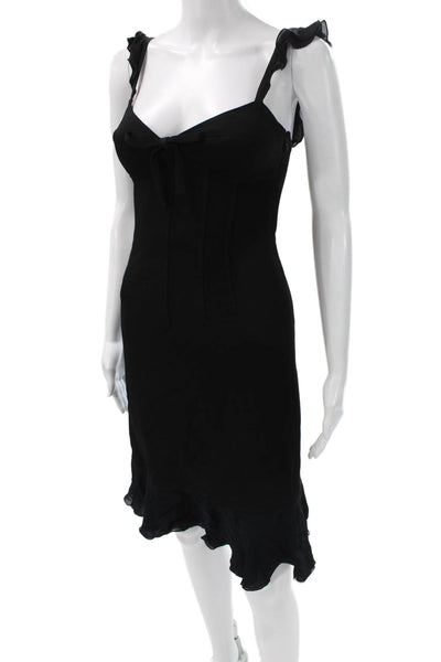 Moschino Women Sheath Dress Black Sleeveless Sweetheart Acetate Blend Size 4