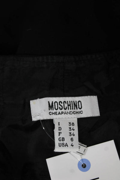 Moschino Women Sheath Dress Black Sleeveless Sweetheart Acetate Blend Size 4
