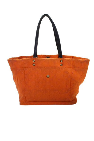 Louis Vuitton Womens Scuba MM Monogram Tote Shoulder Handbag Orange