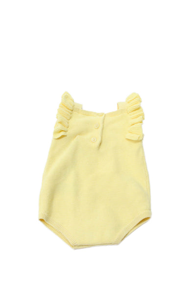 Janie and Jack Baby Girl Cotton Snap Buttoned One-Piece Yellow Size 0-3