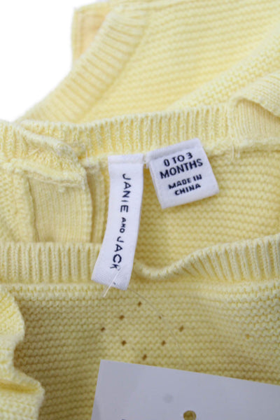 Janie and Jack Baby Girl Cotton Snap Buttoned One-Piece Yellow Size 0-3
