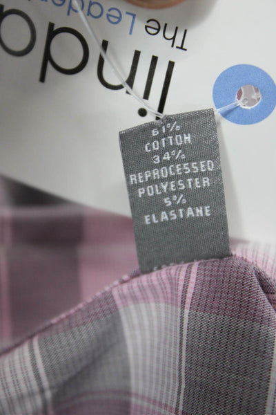 Michael Kors Mens Plaid Long Sleeve Button Up Shirt Gray Size L