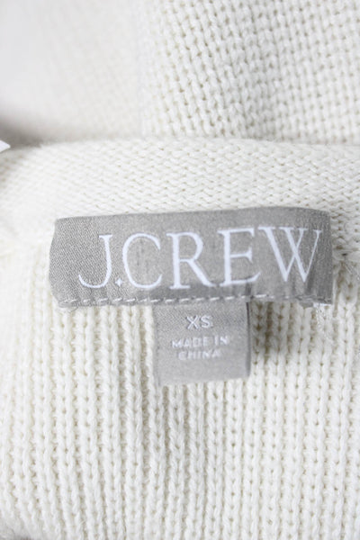 J Crew Womens Ivory Cotton Cardigan Long Sleeve Round Neck Size XS