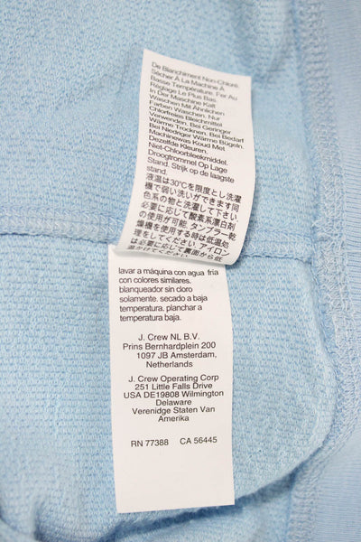J Crew Womens Pullover Sweatshirt Blue Cotton Blend Crewneck Long Sleeve Size L