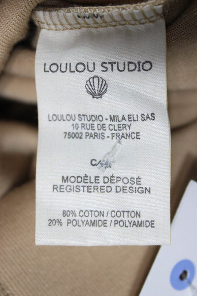 Loulou Studio Women Shift Dress Beige Collared Button Knee Length Size XS