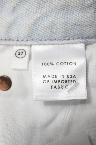 Grlfrnd Women Cutoff Shorts Blue 100% Cotton Solid Button Size 27