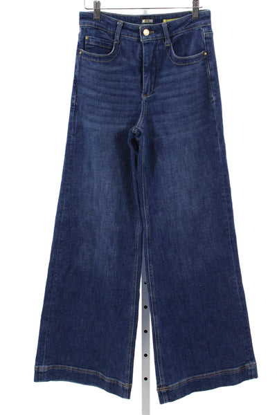 Maeve Anthropologie Womens Wide-Leg Jeans Blue High Rise Cotton Blend Size 26