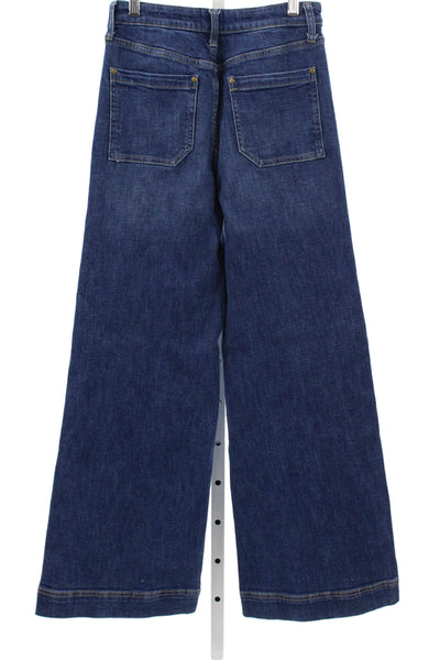 Grlfrnd Women Cutoff Shorts Blue 100% Cotton Solid Button Size 27