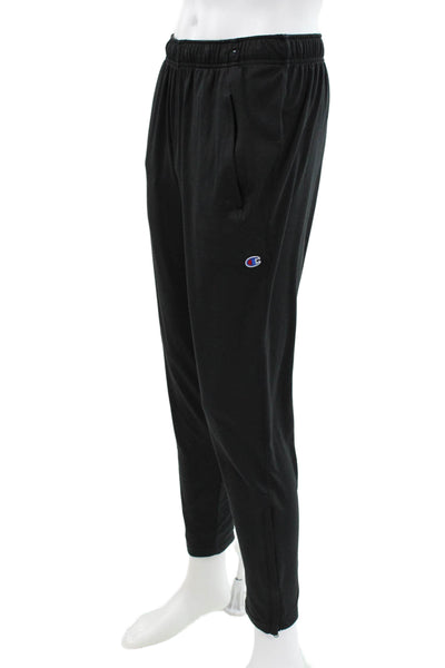 Champion Men Track Pants Black Polyester Pull On Size M
