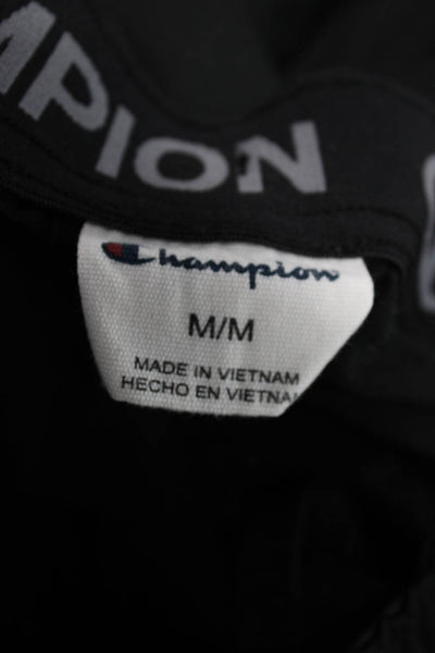 Champion Men Track Pants Black Polyester Pull On Size M
