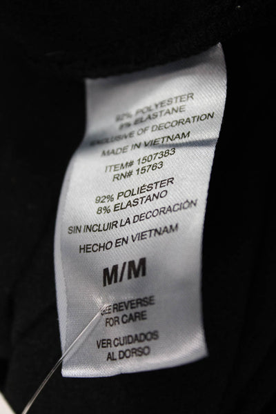 Champion Men Track Pants Black Polyester Pull On Size M