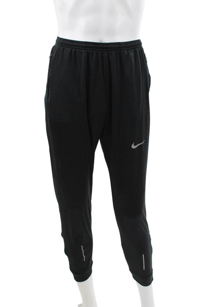 Nike Mens Track Pants Black Recycled Polyester Drawstring Size M
