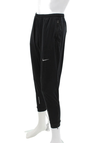 Nike Mens Track Pants Black Recycled Polyester Drawstring Size M