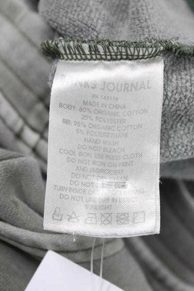 Banks Journal Mens Sweat Shorts Green Organic Cotton Drawstring Size 32