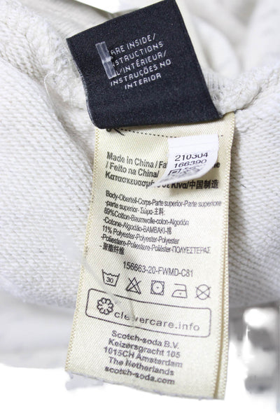 Scotch & Soda Mens Sweat Shorts Gray Drawstring Cotton Solid Size M