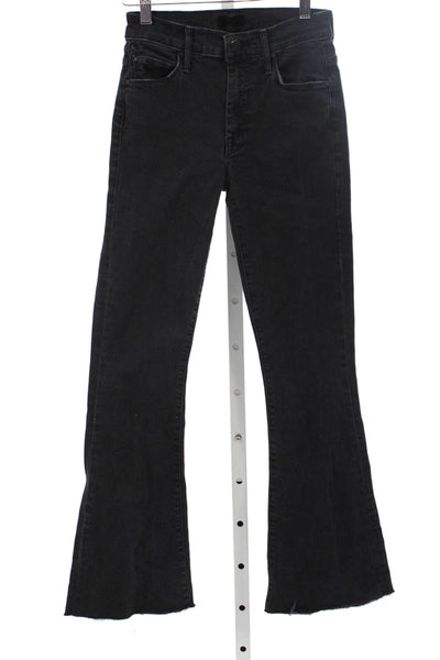 Mother Womens Cropped Jeans Black Cotton Size 23
