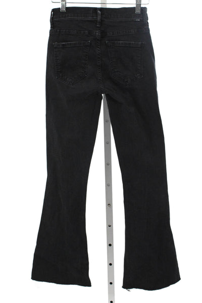 Mother Womens Cropped Jeans Black Cotton Size 23