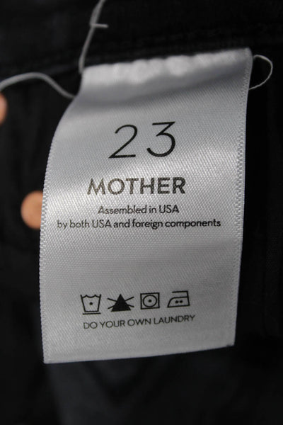 Mother Womens Cropped Jeans Black Cotton Size 23