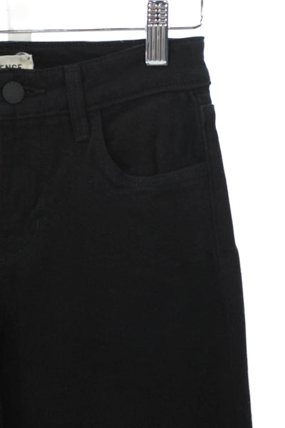L'Agence Womens Cropped Black Cotton Mid Rise Jeans Size 23