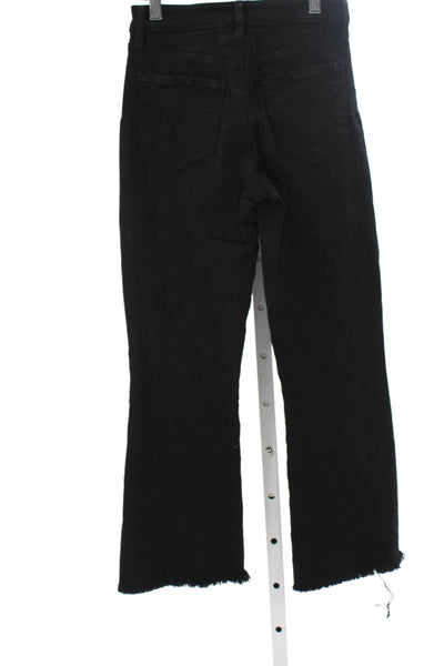 L'Agence Womens Cropped Black Cotton Mid Rise Jeans Size 23