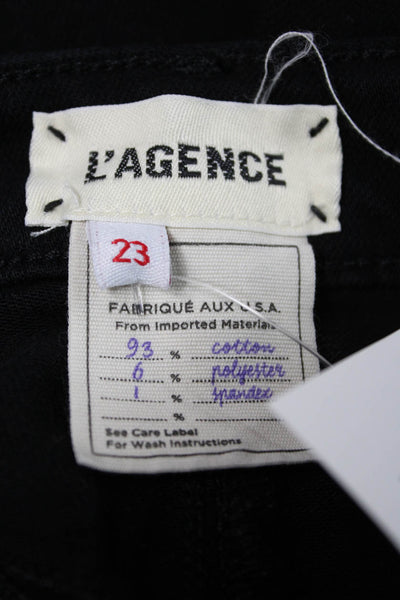 L'Agence Womens Cropped Black Cotton Mid Rise Jeans Size 23