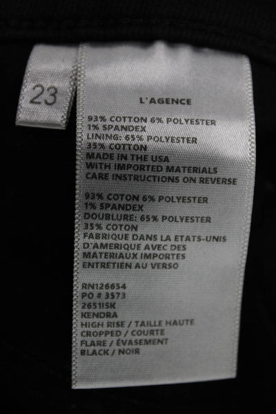 L'Agence Womens Cropped Black Cotton Mid Rise Jeans Size 23